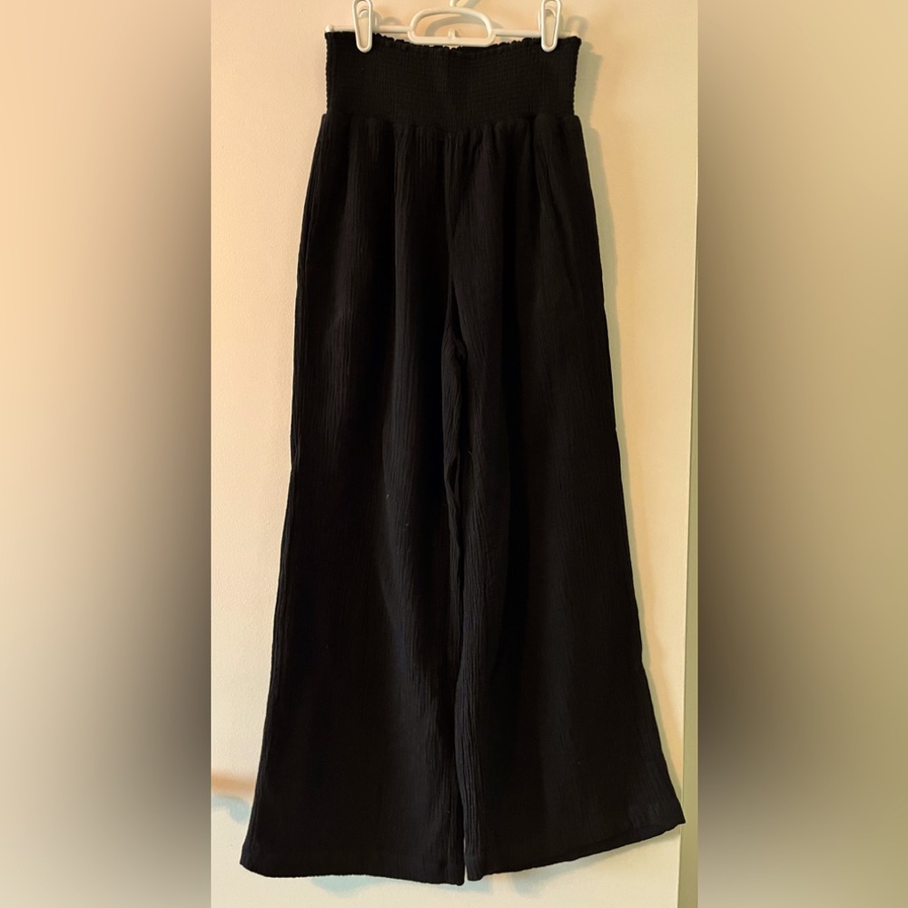 Black wide leg pants